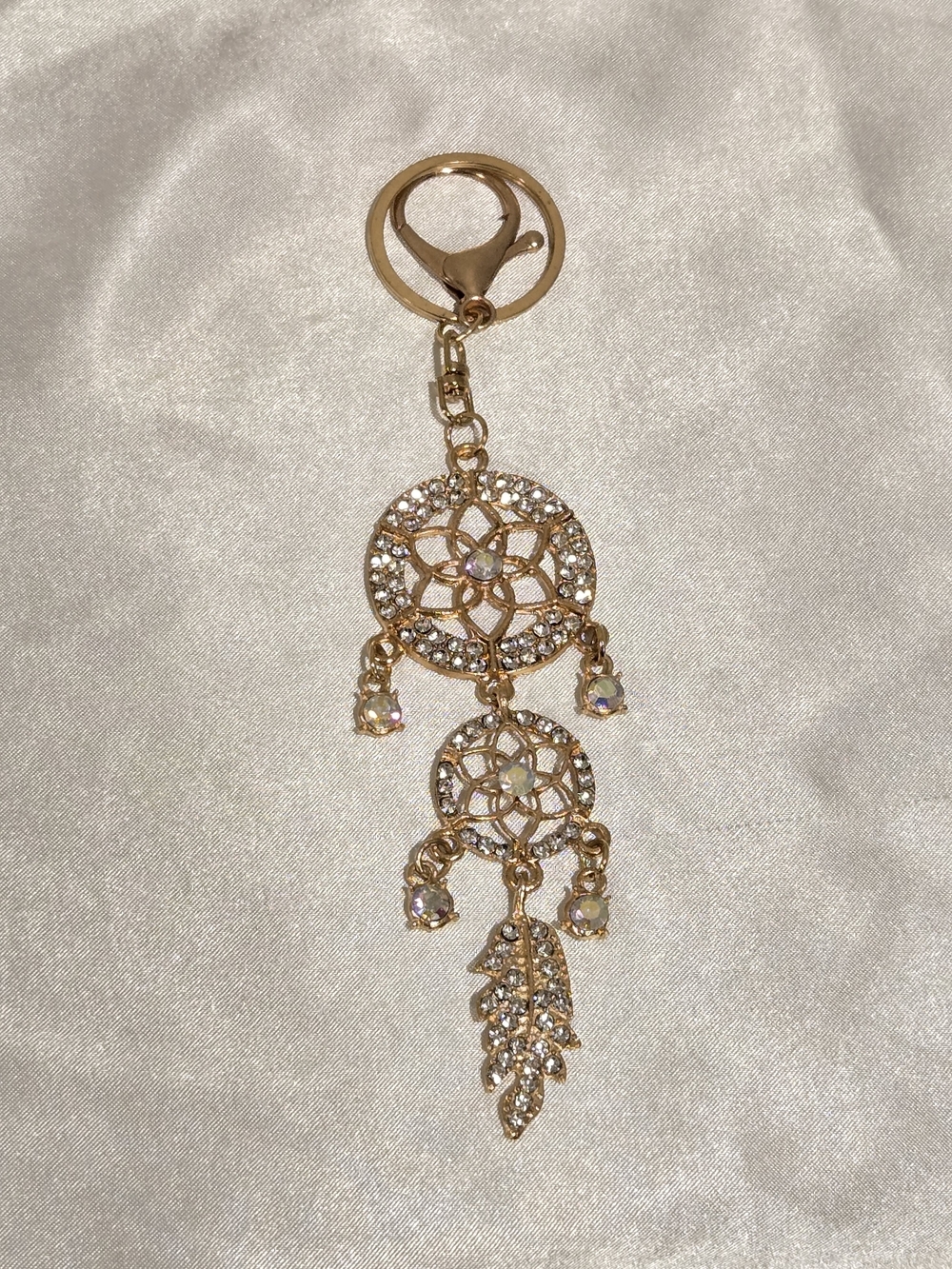 Rose Gold Dreamcatcher Crystal Bag Charm/Keychain NWOT